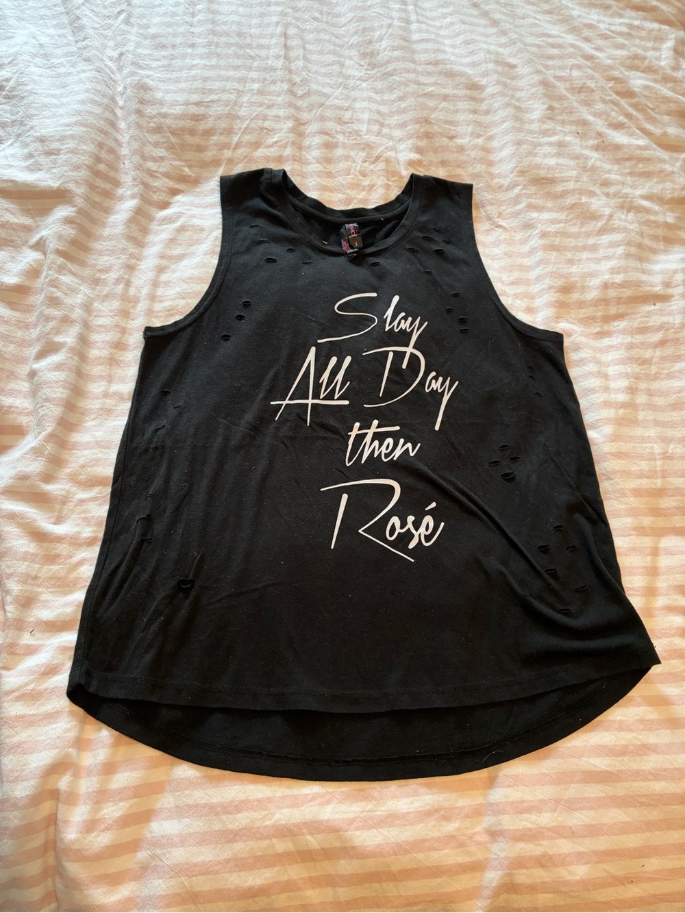 Betsey Johnson Black Graphic Tank with White Script